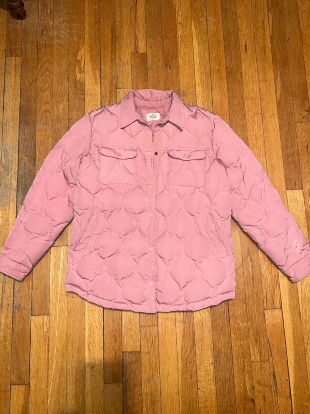 Marine Layer Quilted Pink Puffer Jacket - Picture 4 of 7